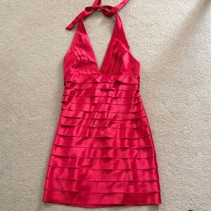 BCBG Max Azria Elegant Red Halter Dress